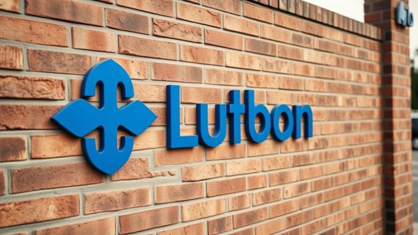 Textured brick wall with logo, Muskegon area.