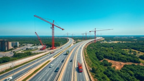 Aerial view of Michigan transportation construction updates site.
