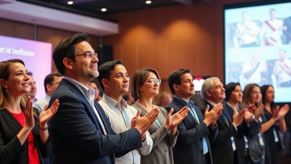 Smart cockpit components production event launch with clapping attendees.