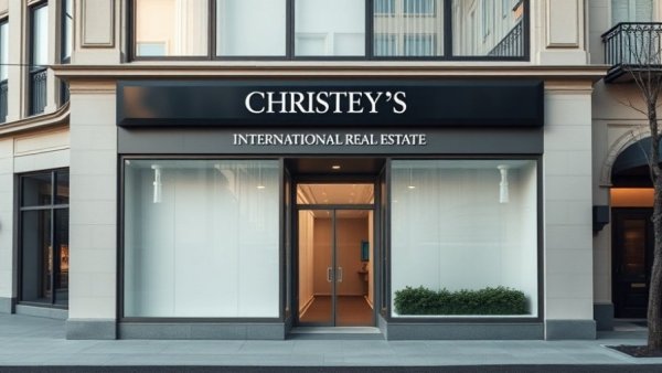 Christie's International Real Estate expands with new office facade and location icon.