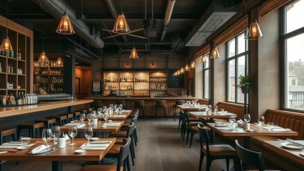 Modern restaurant bar in best dining destination in Traverse City.