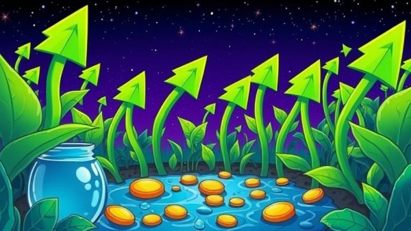 Illustration symbolizing how to build a high-growth company with plant arrows