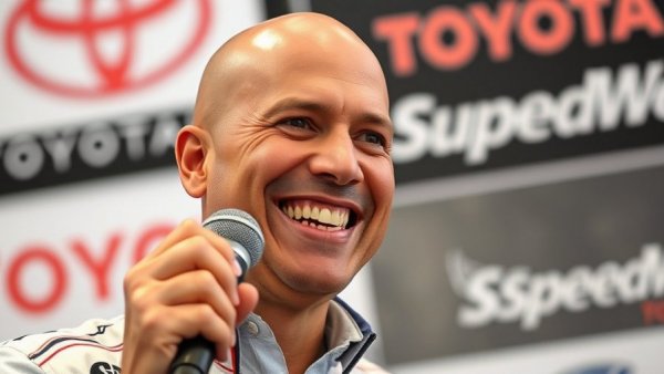 Bald man smiling at Toyota Racing Development event