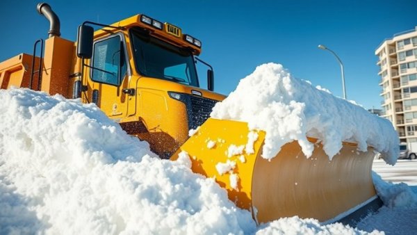 Efficient snow removal by yellow plow in Memphis