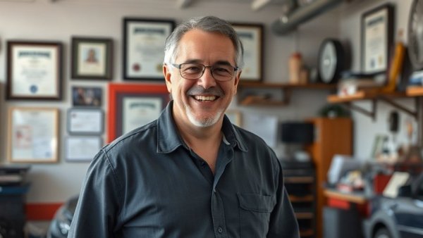 Man in auto shop office, representing mom-and-pop auto shop Citrus Heights