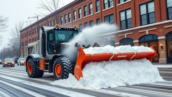 Snow removal services in Muskegon clearing city streets.