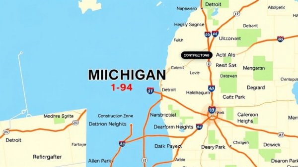 Michigan I-94 construction updates map showing roadways and cities.