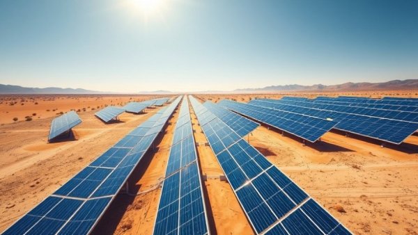 700-MW solar park California in a vast desert capturing sunlight.