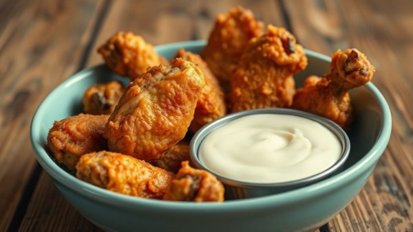 Crispy chicken wings with dip, Super Bowl cultural significance.