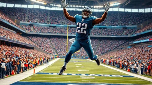 Tennessee Titans player celebrates a touchdown at Pro Bowl honors.