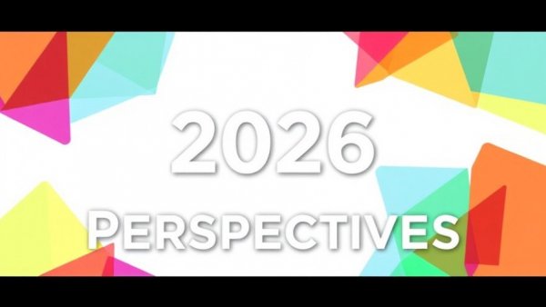 Colorful abstract design with '2026 Perspectives' typography, representing future visions in private real estate investment.
