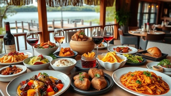 Traverse City food destinations with gourmet meals and wine.