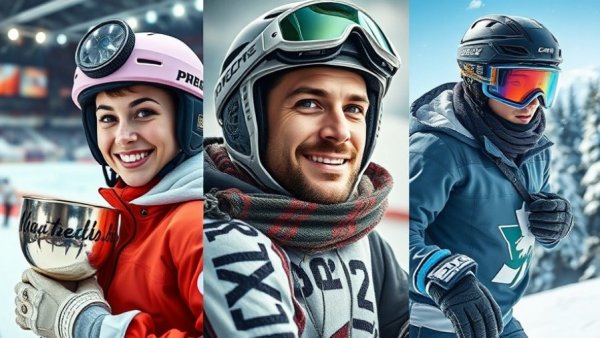 2026 Winter Olympics storylines: portraits of diverse athletes in competition settings, showcasing determination and skill.