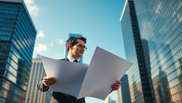 Businessman viewing skyscrapers, Israeli real estate investment opportunities.