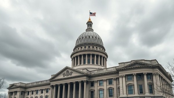 Cloudy day at Michigan Capitol related to ICE operations legislation.