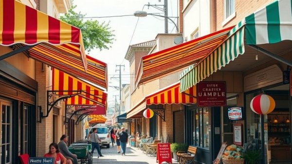 Vibrant small business awnings reflecting January job trends