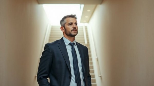 Thoughtful man in business setting, reflecting on enterprise AI adoption.