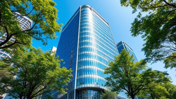 Evergrande Property Management Stake building with modern glass design.