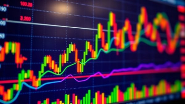 Colorful stock charts on a screen showing AI-resistant stocks trends.