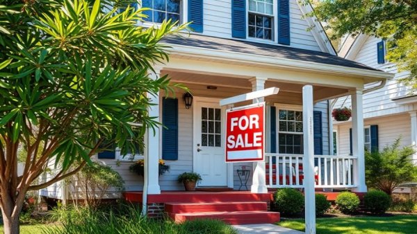 Charming house with a for sale sign representing Austin housing market slowdown.