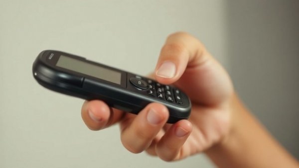 Close-up of hand using retro phone, Michigan school smartphone ban.