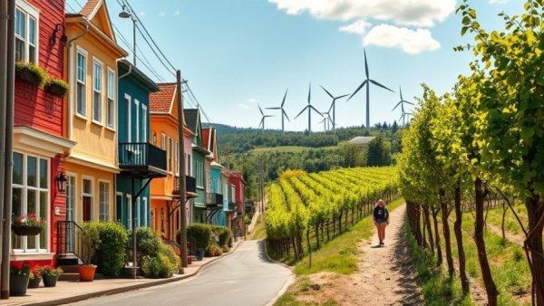 Diverse sustainable tourism scenes in US counties