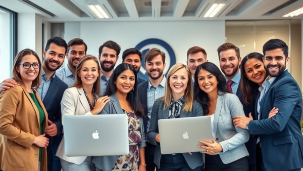 Diverse group of professionals building strong business connections.