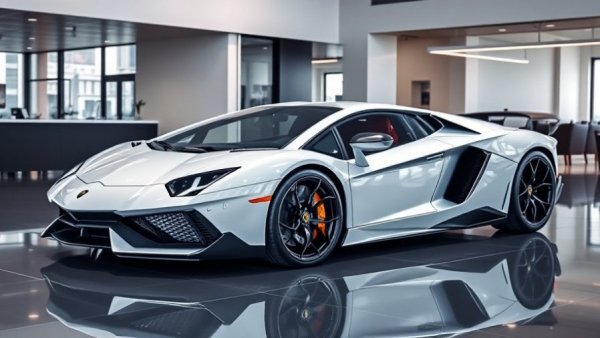 2020 Lamborghini Aventador SVJ insights in a sleek showroom.