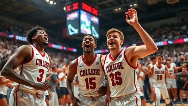 Watch Michigan State basketball vs Illinois - players celebrate on court amidst cheering crowd.