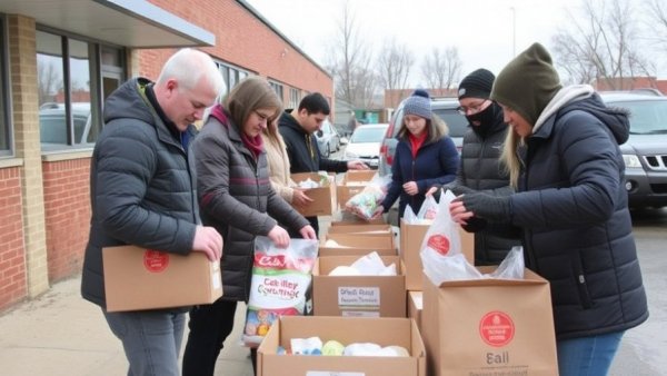 United Way of Saginaw Co., Food Bank of Eastern Michigan giveaway food to those in need