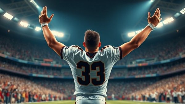 Triumphant Seattle Seahawks player celebrates, capturing Super Bowl predictions excitement.