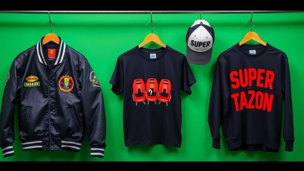 Bad Bunny Super Bowl Performance Merchandise collection featuring jacket, cap, and shirts.