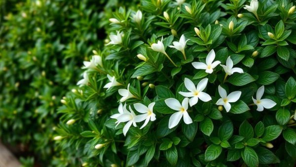 Lush four season shrubs for year-round interest with bright white blooms.