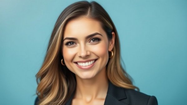Professional woman in a studio portrait, life after breast surgery recovery Michigan.