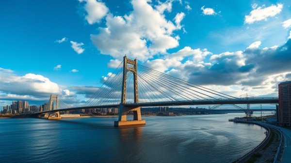 Gordie Howe Bridge Michigan construction updates: expansive river view.