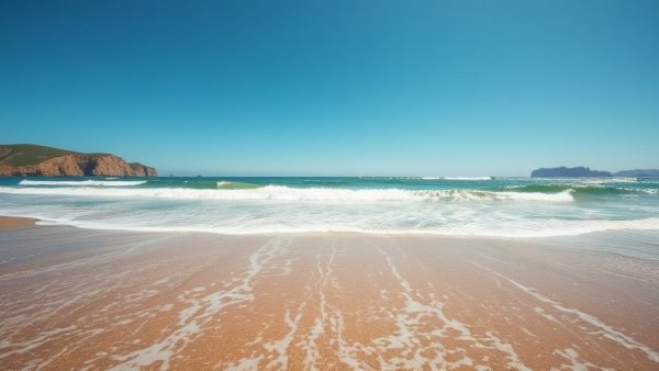 Coronado real estate market trends beach view with ocean and sky.