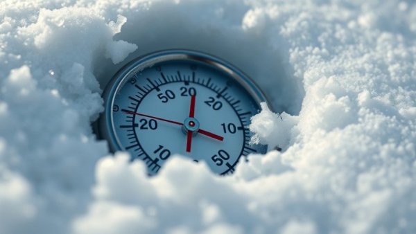 Thermometer in snow showing Michigan's coldest temperature on record.