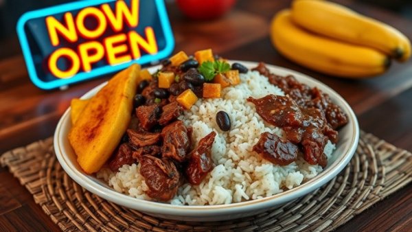 Caribbean Restaurant Grand Rapids now open, vibrant dish on table.