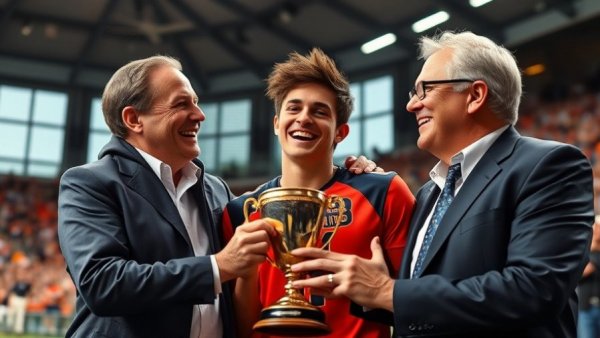 Kenneth Walker III Super Bowl MVP receiving trophy on stage