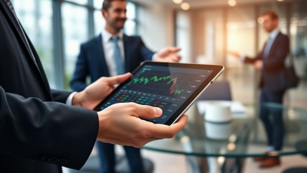 Tablet showing stock graph with handshake, indicating Transocean price target increase.