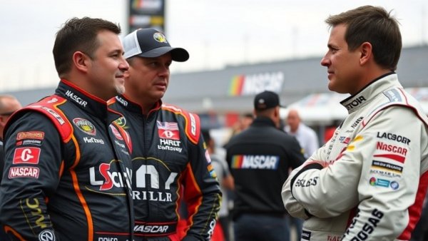Brad Keselowski and fellow drivers engaged at the NASCAR event.