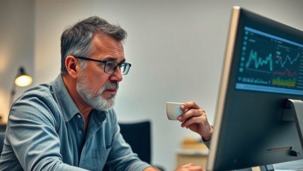 Man analyzing data for rental property oversight services.