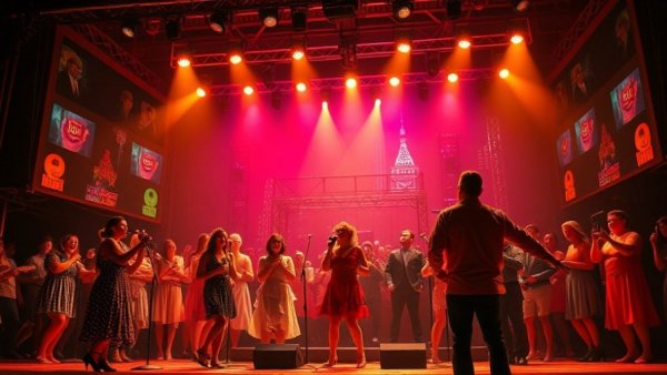 Karate Kid Musical Toronto vibrant stage scene, performers singing.