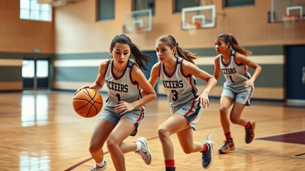 Kalamazoo area girls basketball players in action during game