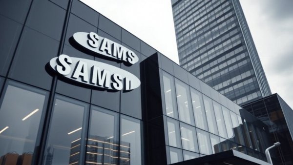 Samsung building exterior with modern design and logo