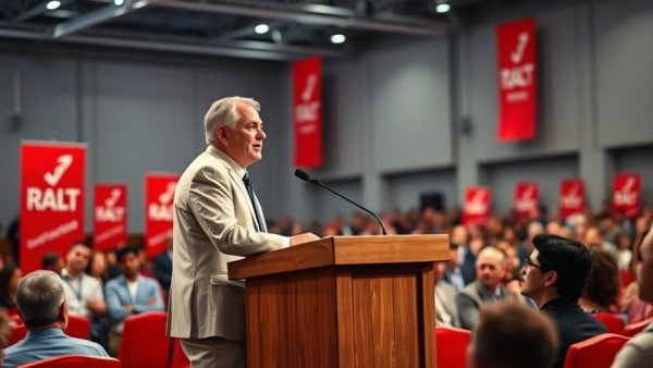 Speaker addresses audience at Michigan conference