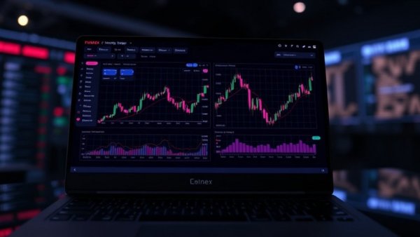 Professional digital interface displaying trading news and graphs.
