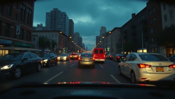 Dashcam footage and LiDAR map of city driving.