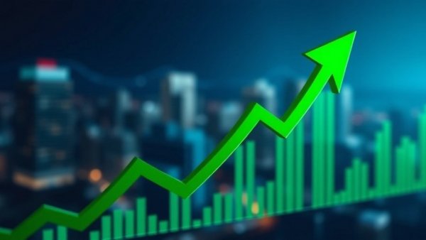 Rivian Automotive stock arrow indicating growth, financial chart backdrop.