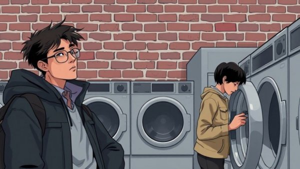 Co-op conflict resolution in a laundry room setting.